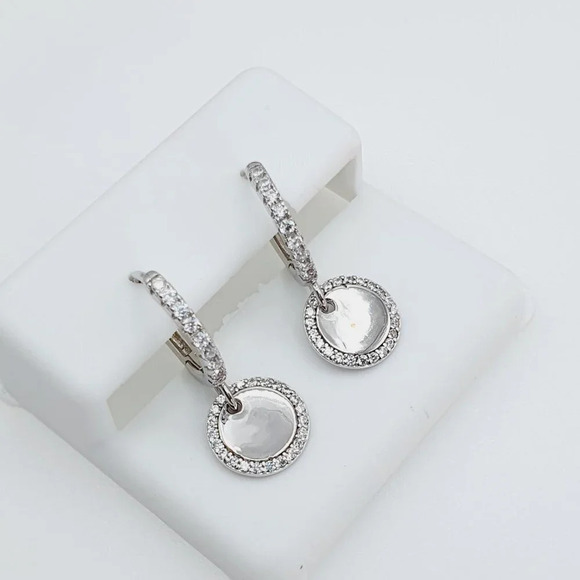- "925 Sterling Silver Cubic Zirconia Earrings, U19254704 - Picture 1 of 11